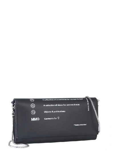 Shop Mm6 Maison Margiela Motif Printed Fold In Black