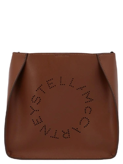Shop Stella Mccartney Logo Shoulder Bag In Brown
