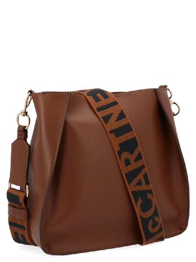 Shop Stella Mccartney Logo Shoulder Bag In Brown