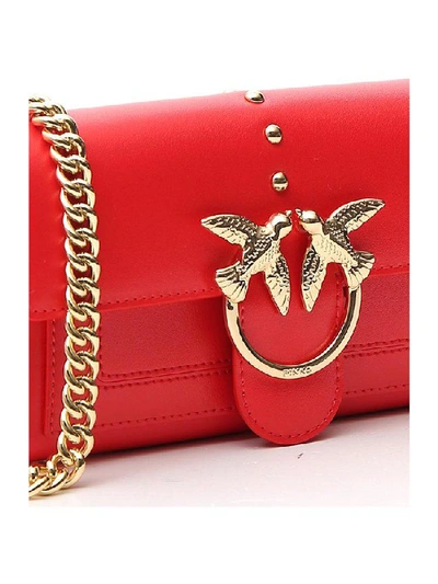 Shop Pinko Love Chain Wallet In Red