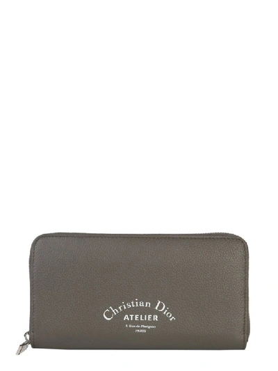 Shop Dior Homme Atelier Logo Printed Wallet In Grey