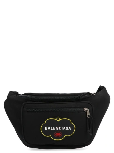 Shop Balenciaga Logo Embroidered Belt Bag In Black