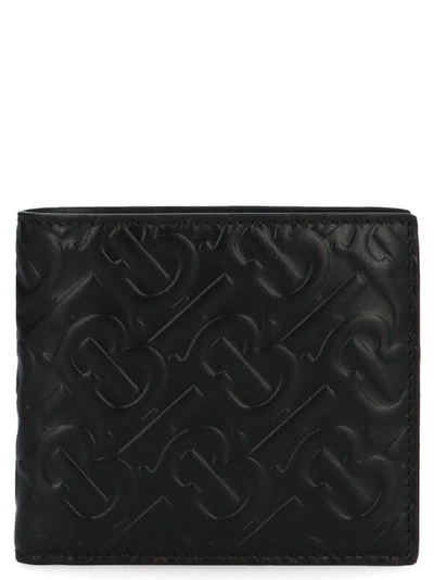 Shop Burberry Monogram Embossed Wallet In Black