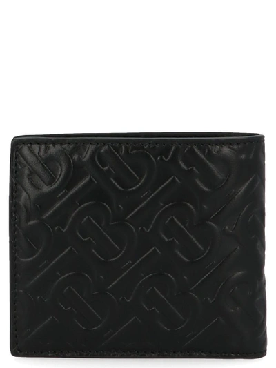 Shop Burberry Monogram Embossed Wallet In Black