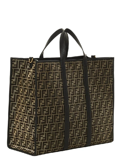 Shop Fendi Ff Logo Jacquard Motif Tote Bag In Multi