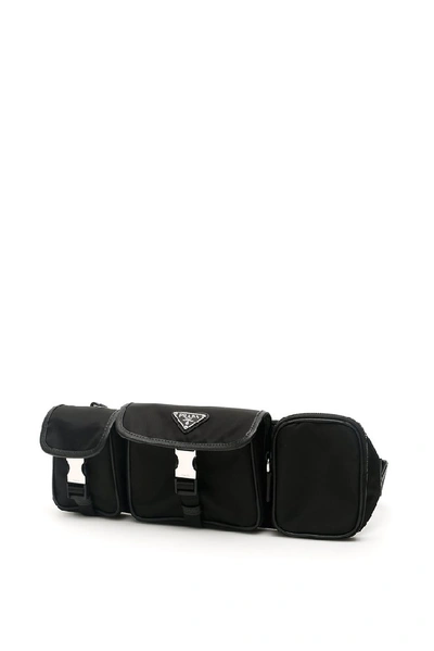Shop Prada Logo Plaque Belt Bag In Black