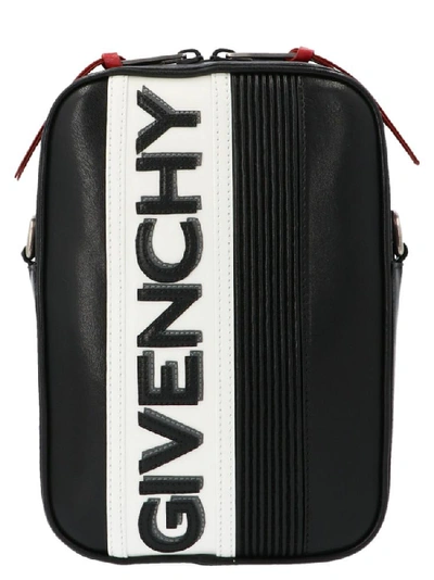 Shop Givenchy Mc3 Logo Stripe Crossbody Bag In Black