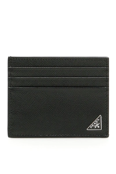 Shop Prada Classic Logo Cardholder In Black