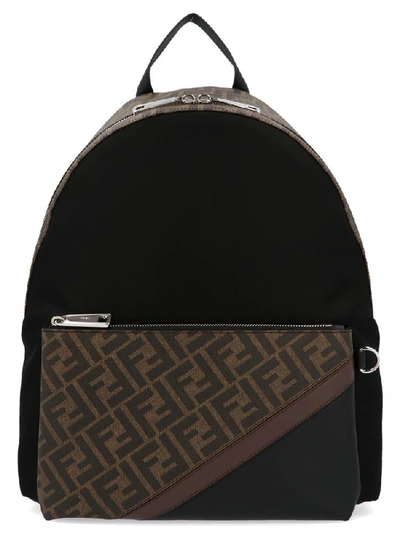 Shop Fendi Ff Monogram Diagonal Printed Backpack In Multi