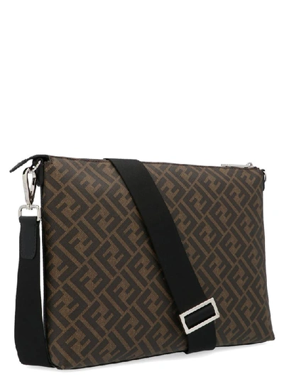 Shop Fendi Ff Diagonal Printed Messenger Bag In Multi