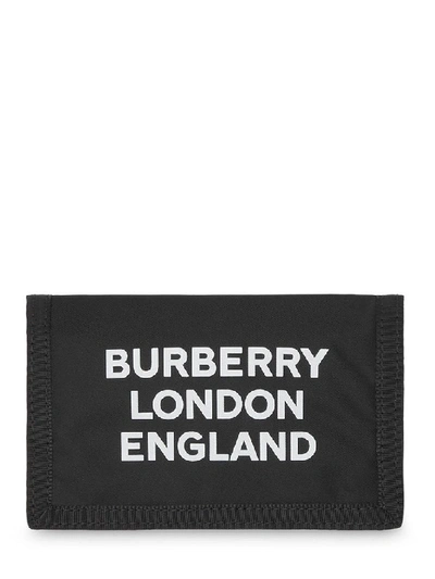 Shop Burberry Logo Travel Wallet In Black