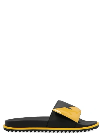 Shop Fendi Corner Bugs Slides In Multi