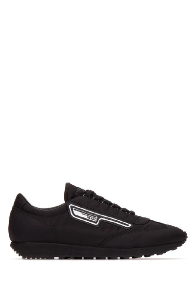 Shop Prada Logo Patch Sneakers In Black