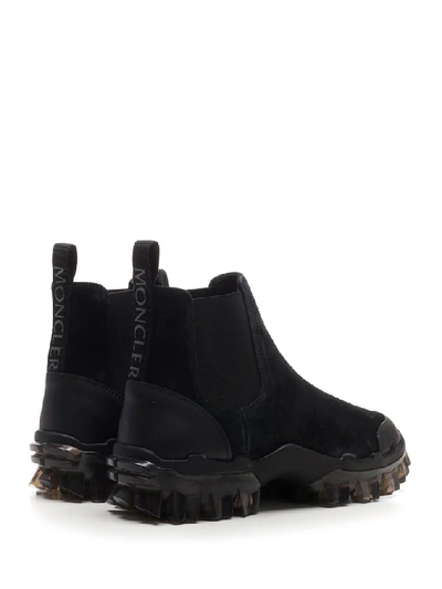 Shop Moncler Panelled Suede Ankle Boots In Black