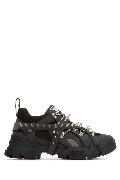 Shop Gucci Flashtrek Spike Detail Sneakers In Black