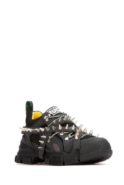 Shop Gucci Flashtrek Spike Detail Sneakers In Black