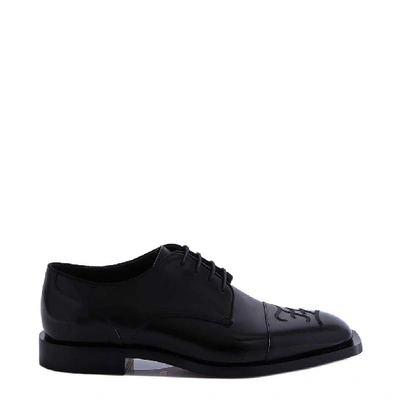 Shop Fendi Karligraphy Derby Shoes In Black