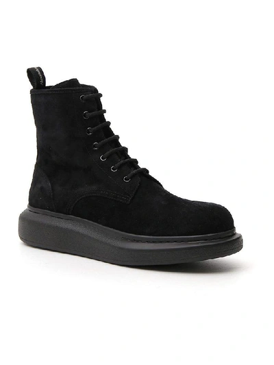 Shop Alexander Mcqueen High Top Lace Up Boots In Black