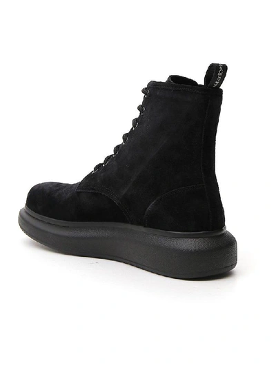 Shop Alexander Mcqueen High Top Lace Up Boots In Black