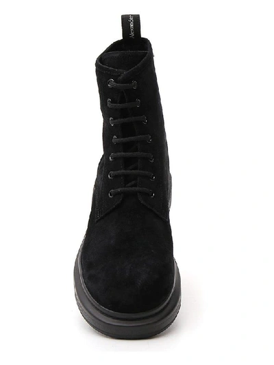 Shop Alexander Mcqueen High Top Lace Up Boots In Black