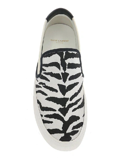 Shop Saint Laurent Venice Zebra Printed Slip In Multi