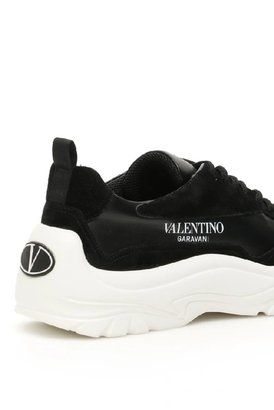 Shop Valentino Logo Chunky Sneakers In Nero Nero Nero Bianco