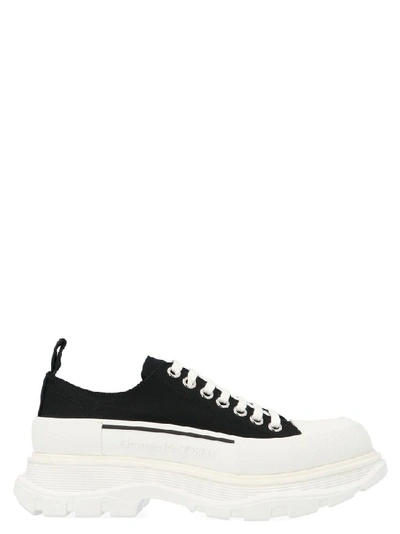 Shop Alexander Mcqueen Low Top Logo Platform Sneakers In Black