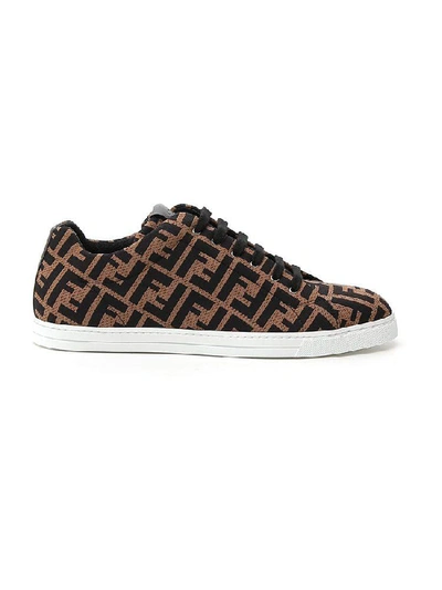 Shop Fendi Ff Monogram Sneakers In Multi