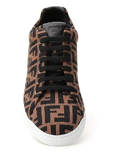 Men's Luxury Sneakers - Fendi Brown Technical Mesh Sneakers