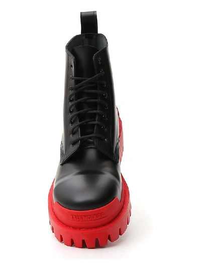 Balenciaga Black & Red Strike Boots