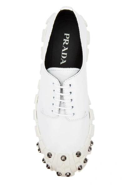 Shop Prada Studded Chunky Lace In White
