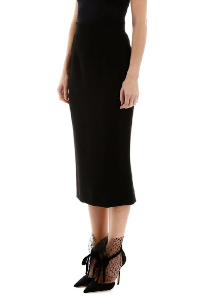 Shop Dolce & Gabbana Pencil Midi Skirt In Black