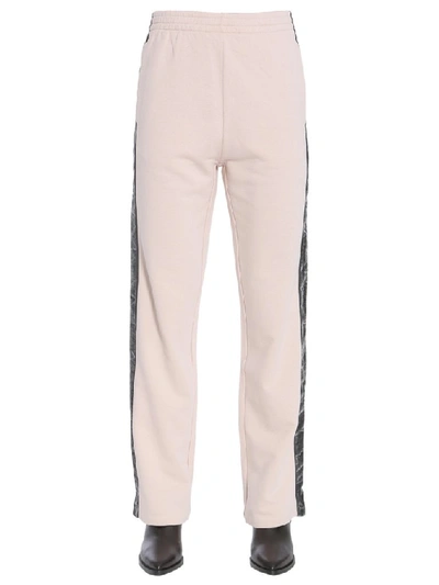 Shop Mm6 Maison Margiela Side Velvet Band Trousers In Pink