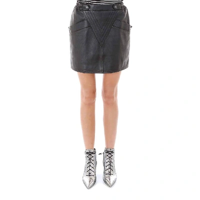 Shop Saint Laurent Panelled Mini Skirt In Black