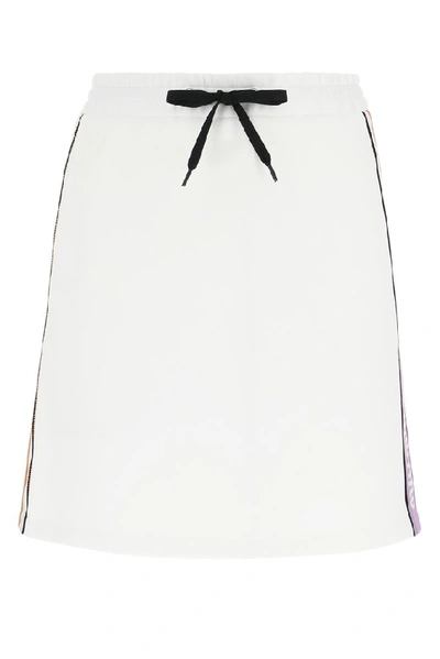 Shop Miu Miu Drawstring Waist Skirt In White