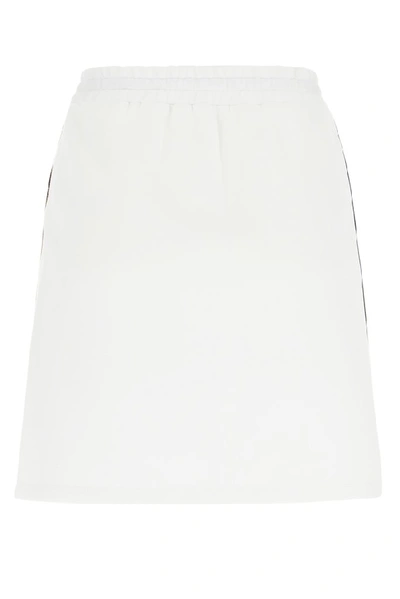 Shop Miu Miu Drawstring Waist Skirt In White