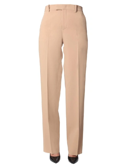 Shop Bottega Veneta Wide Leg Pants In Beige