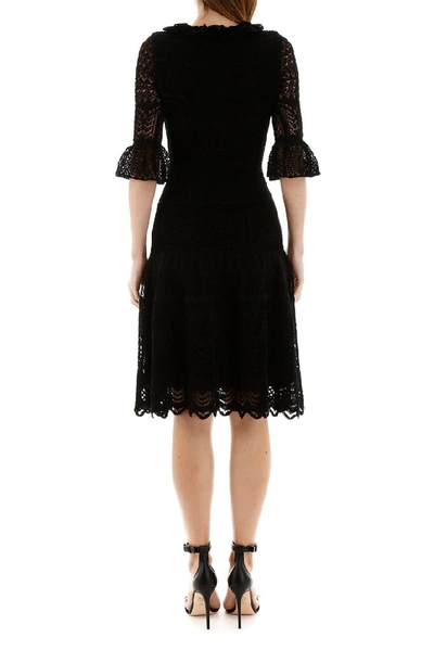 Shop Alexander Mcqueen Lace Midi Dress In Black