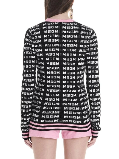 Shop Msgm All Over Logo Sweater In Multi