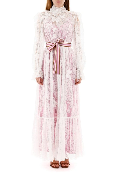 Shop Zimmermann Butterfly Embroidered Lace Maxi Dress In Multi