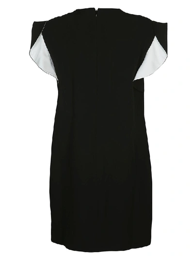 Shop Givenchy Ruffle Sleeve Straight Fit Dress In Black