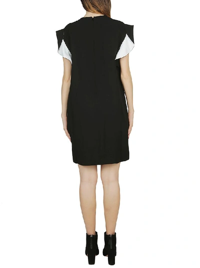 Shop Givenchy Ruffle Sleeve Straight Fit Dress In Black