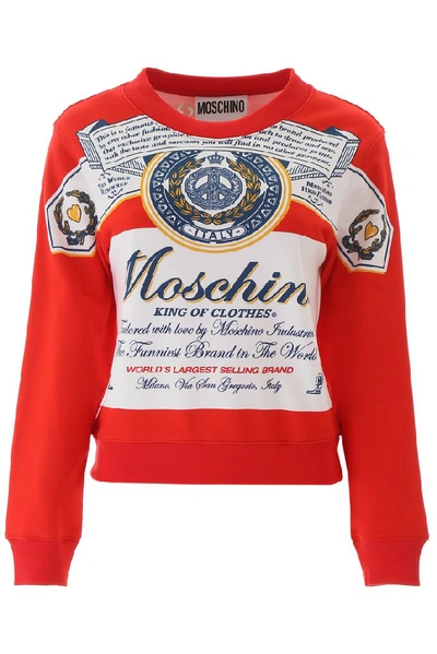 Budweiser Printed Cotton jersey Sweatshirt In Red