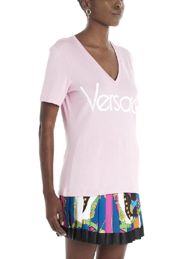 Shop Versace Logo Printed V In Pink