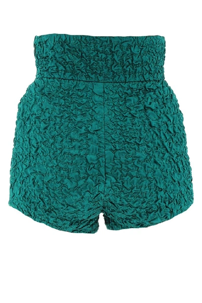 Shop Saint Laurent High Waist Shorts In Green