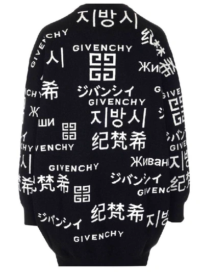 Shop Givenchy Oversized Logo Knitted Sweater In Black