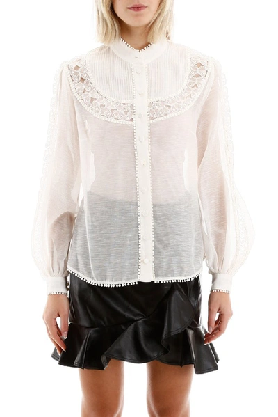 Shop Zimmermann Butterfly Embroidered Shirt In White