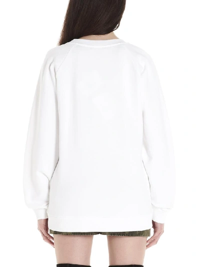 Shop Balmain Logo Sweatshirt In White