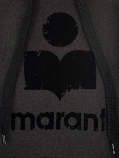 Shop Isabel Marant Étoile Logo Printed Hoodie In Black