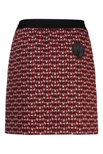 Shop Miu Miu Monogram Knitted Drawstring Skirt In F0002